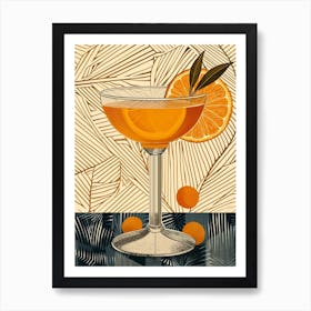 Art Deco Cocktail In A Martini Glass 2 Art Print