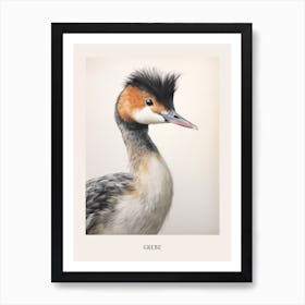 Vintage Bird Drawing Grebe 2 Poster Art Print