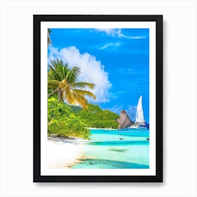 La Digue Island Seychelles Pop Art Photography Tropical Destination Art Print