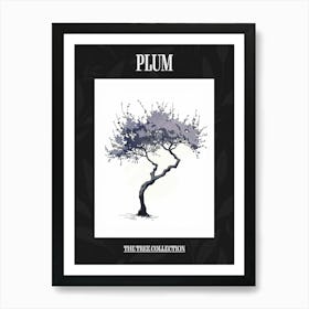 Plum Tree Pixel Illustration 2 Poster Art Print