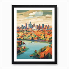 Montreal, Canada, Geometric Illustration 4 Art Print