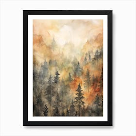 Autumn Forest Landscape Sequoia National Park United States Art Print