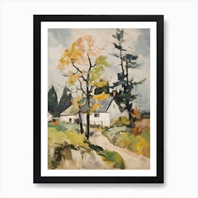 Small Cottage Countryside Farmhouse Painting 5 Art Print