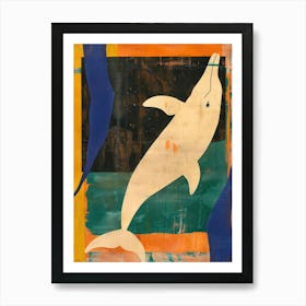 Dolphin 3 Cut Out Collage Art Print