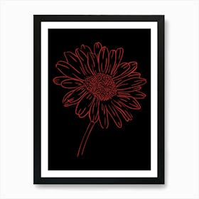 Crimson Bloom Bathed in Sunlight (evokes color and atmosphere) Art Print