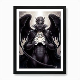 Devil Holding A Controller Art Print