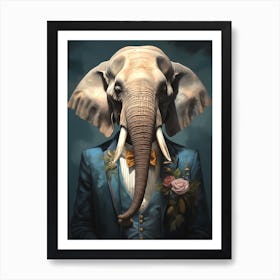 Elephant In A Suit Art Print