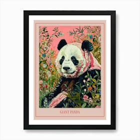 Floral Animal Painting Giant Panda 2 Poster Art Print