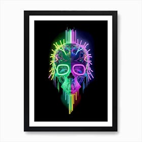 Neon Skull 39 Art Print