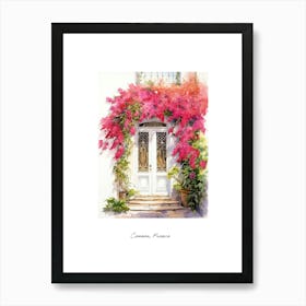 Cannes, France   Mediterranean Doors Watercolour Painting 1 Poster Art Print