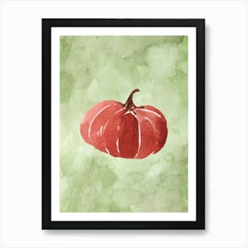 Pumpkin Watercolor Painting Art Print