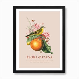 Flora & Fauna with Yellow Wagtail Art Print