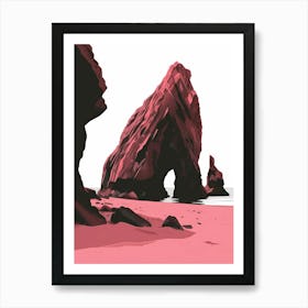 Rock Formations On The Beach Art Print