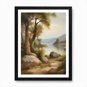 Forest Lake,Vintage Oil Painting,Farm Wall Decorations,Vintage Landscape,Vintage Landscape Oil Painting.10 2 Art Print