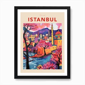 Istanbul Turkey 3 Fauvist Travel Poster Art Print