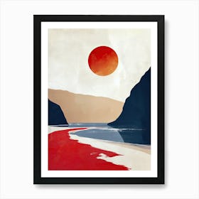 Sunset On The Beach, Boho Art Print