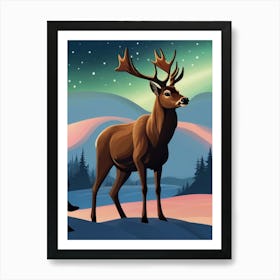 Deer In The Snow Poster