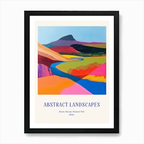 Colourful Abstract Brecon Beacons National Park Wales 2 Poster Blue Art Print