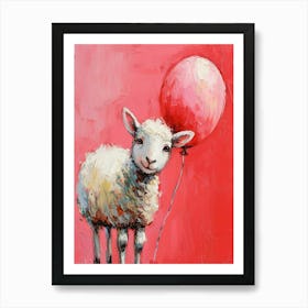 Cute Sheep 3 With Balloon Art Print