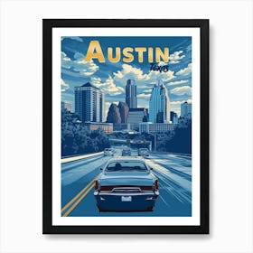 Austin Texas Travel Poster Art Print