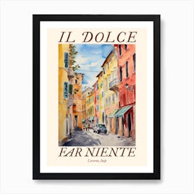 Il Dolce Far Niente Livorno, Italy Watercolour Streets 4 Poster Art Print