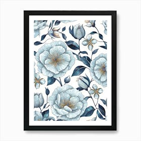 Watercolor Floral Pattern 3 Art Print