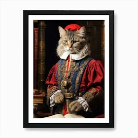Royal librarian cat 3 Art Print
