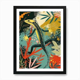 Skinks Lizard Abstract Modern Illustration 2 Art Print