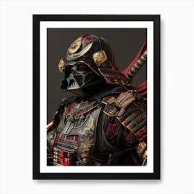 Darth Vader As A Vintagepunk Samurai 19 Art Print