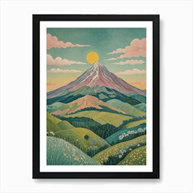 Volcano Sunset no1 Art Print