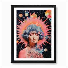 Retro Photographic Space Collage Glam Art Print