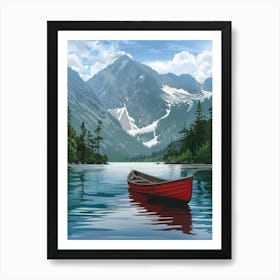 Canoe On The Lake 1 Art Print