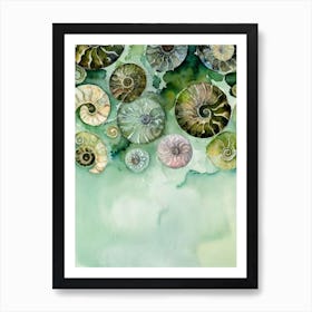 Ammonites II Storybook Watercolour Art Print