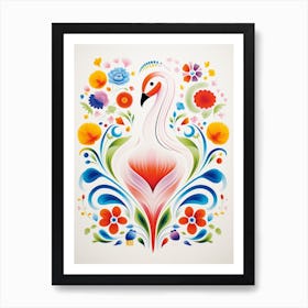 Scandinavian Bird Illustration Swan 2 Art Print