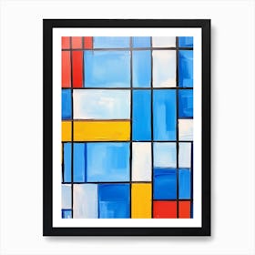 Mondrian Abstract Geometric Illustration 1 Art Print