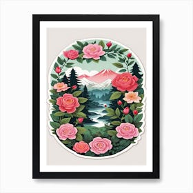 Roses In The Mountains Art Print