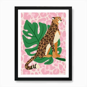 Pink Leopard Art Print