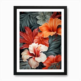 Hibiscus Flowers 1 Art Print