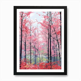 Red Cherry Blossoms Art Print