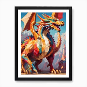 Giant Dragon Abstract One Art Print