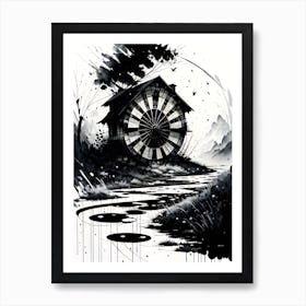 Black And White Ink Painting 2 Art Print