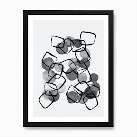 Black And White Shapes Chain 1 Art Print