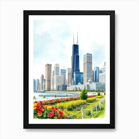 Cityscape in Bloom 1 Art Print