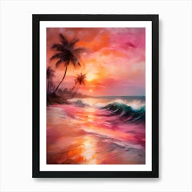 Sunset At The Beach Art Print