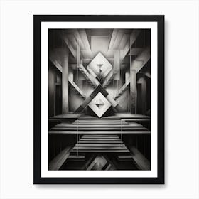 Dynamic Geometric Abstract Illustration 18 Art Print