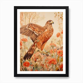 Red Tailed Hawk 3 Detailed Bird Painting Art Print