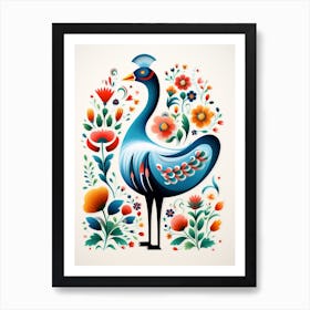 Scandinavian Bird Illustration Goose 1 Art Print