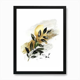 Olive Branch Watercolor Painting Art Print