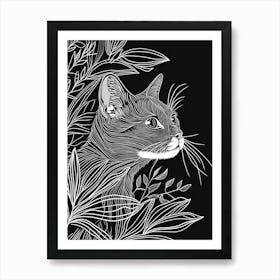 Colorpoint Shorthair Cat Minimalist Illustration 4 Art Print