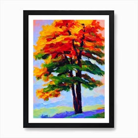 Norway Spruce 1 tree Abstract Block Colour Art Print